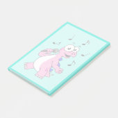 Illustratie van een zingende stegosaurus. post-it® notes (Schuin)