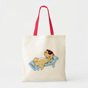 Illustratie van een zonnebadende Tyrannosaurus rex Tote Bag