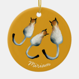 Illustratie van een zwart en bruine kat met tabby- keramisch ornament