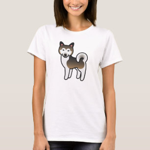 Illustratie van een zwartbruine en witte Alaskaans T-shirt