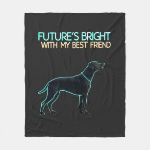 Illustratie van een zwarte Labrador hond Fleece Deken