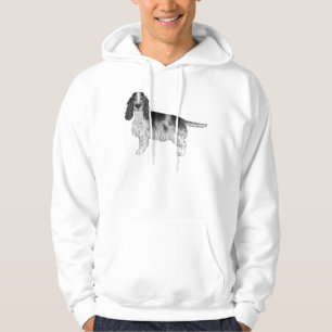 Illustratie van Engelse Cocker Spaniel in zwart-wi Hoodie
