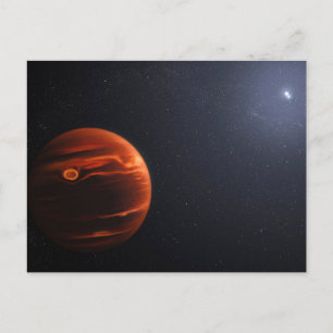 Illustratie van Exoplanet VHS 1256 B en zijn sterr Briefkaart