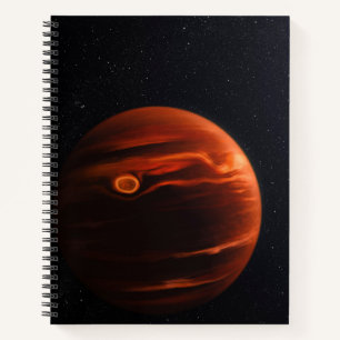 Illustratie van Exoplanet VHS 1256 B en zijn sterr Notitieboek