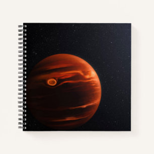 Illustratie van Exoplanet VHS 1256 B en zijn sterr Notitieboek