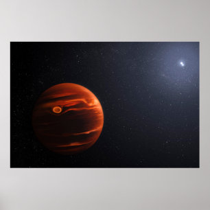 Illustratie van Exoplanet VHS 1256 B en zijn sterr Poster