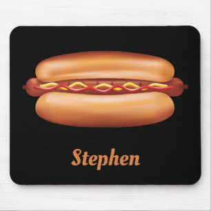 Illustratie van fastfood hotdog met aangepaste naa muismat