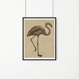 illustratie van Flamingo op schoot Poster