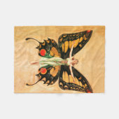 Illustratie van Flapper Butterfly-vliegende vrouw Fleece Deken (Voorkant (Horizontaal))