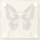 Illustratie van Flapper Butterfly-vliegende vrouw Glazen Onderzetter (Achterkant)