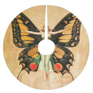 Illustratie van Flapper Butterfly-vliegende vrouw Kerstboom Rok