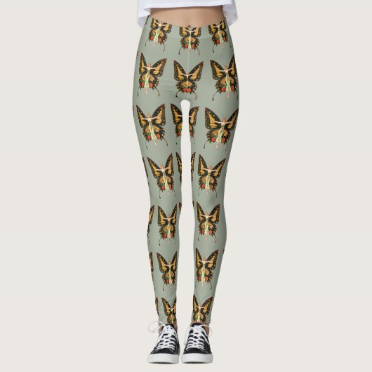 Illustratie van Flapper Butterfly-vliegende vrouw Leggings (Voorkant)