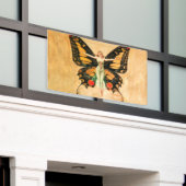 Illustratie van Flapper Butterfly-vliegende vrouw Spandoek (Buitenkant Gebouw)
