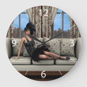 Illustratie van Flappermode uit de Roaring Twentie Grote Klok