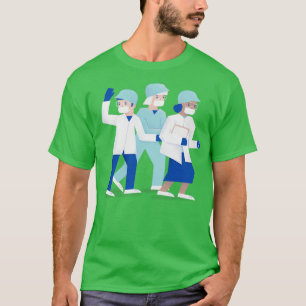 Illustratie van Frontline Doctor Nurse als soldate T-shirt