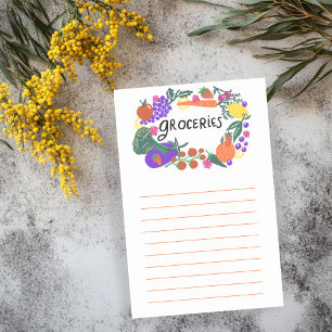 Illustratie van fruit- en Veggies Grocery Shopping Post-it® Notes