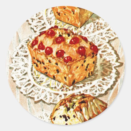  illustratie van fruitcake ronde sticker (Voorkant)