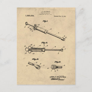 Illustratie van  geneesmiddelinjector briefkaart