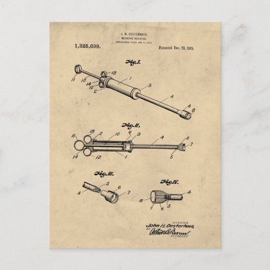 Illustratie van  geneesmiddelinjector briefkaart (Voorkant)