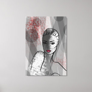 Illustratie van gezichtsscherpte Abstracte Art Mo Canvas Afdruk