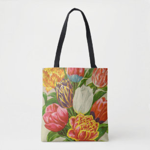 illustratie van "Giant Rainbow Tulips" op Draagtas