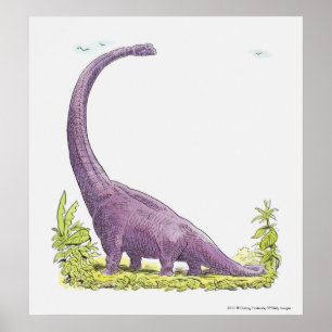 Illustratie van Giraffatitan dinosaur Poster