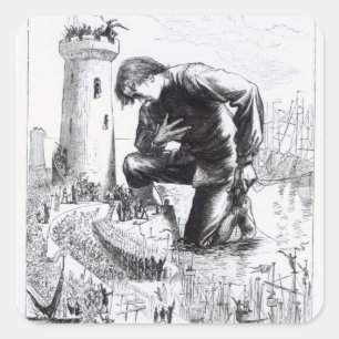 Illustratie van 'Gulliver's Travels' Vierkante Sticker