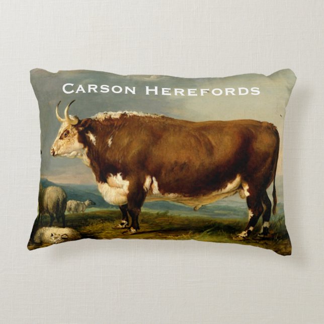  illustratie van Hereford Bull Accent Kussen (Achterkant)