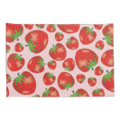 Illustratie van het Aardbeienpatroon op roze Kussensloop (Achterkant-Rechts)