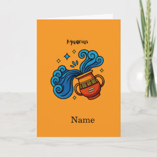 Illustratie van het Aquarius-sterrenbeeld in carto Kaart