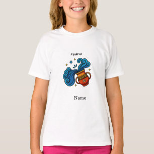 Illustratie van het Aquarius-sterrenbeeld in carto T-shirt