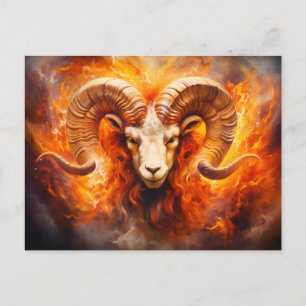 Illustratie van het Aries-sterrenbeeld Briefkaart
