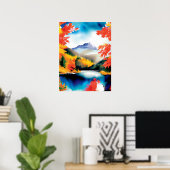 Illustratie van het berglandschap poster (Thuiskantoor)
