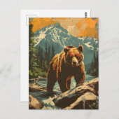  Illustratie van het Bruine Beer Briefkaart (Voorkant / Achterkant)