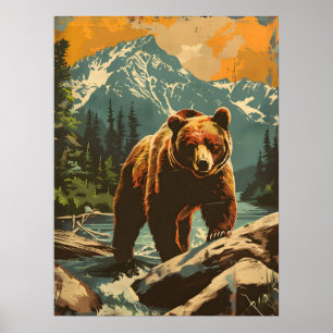  Illustratie van het Bruine Beer Poster