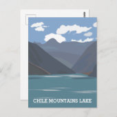 Illustratie van het Chileense bergmeer Briefkaart (Voorkant / Achterkant)