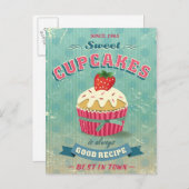 Illustratie van het  cupcakes-teken briefkaart (Voorkant / Achterkant)