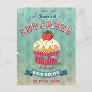 Illustratie van het cupcakes-teken briefkaart