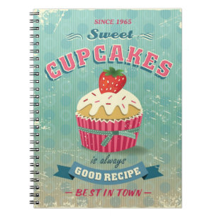 Illustratie van het  cupcakes-teken notitieboek