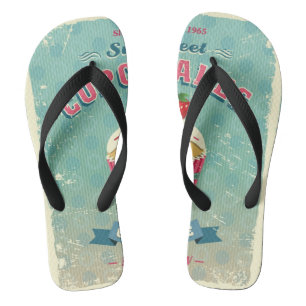 Illustratie van het  cupcakes-teken teenslippers