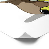 Illustratie van het denken van een Cartoon raptor. Poster (Hoek)