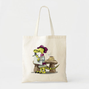 Illustratie van het denken van een Cartoon raptor. Tote Bag