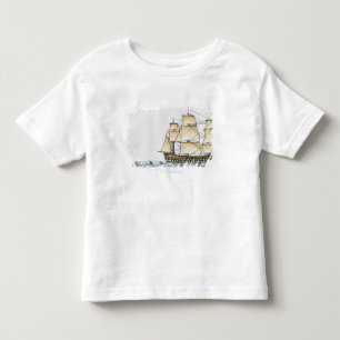 Illustratie van het einde van de 18e eeuw oorlogss kinder shirts