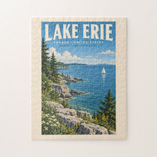 Illustratie van het Eriemeer Reis Kunst Vintage Legpuzzel