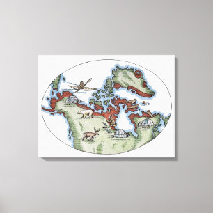 Illustratie van het Eskigebied Canvas Afdruk