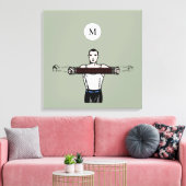 illustratie van het gebouw Monogram Canvas Afdruk (Insitu (Woonkamer))