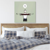 illustratie van het gebouw Monogram Canvas Afdruk (Insitu (Slaapkamer))
