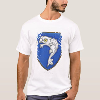 Illustratie van het heraldische vissymbool op het t-shirt