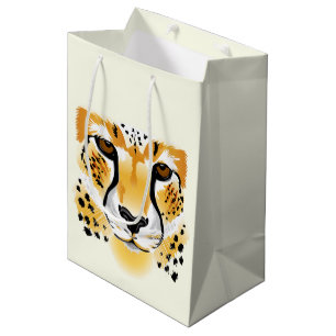 illustratie van het jachtluipaard de hoofdclose-up medium cadeauzakje