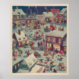 Illustratie van het kerstdagblad Vintage (1918) Poster